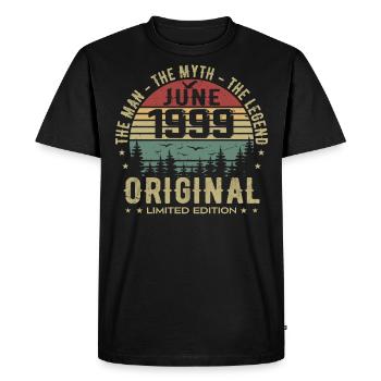 1999 Juin 1999 Anniversaire Juin 1999 Juin Cadeau - T-shirt Premium bio Homme - noir - Devant - Nico (187cm)