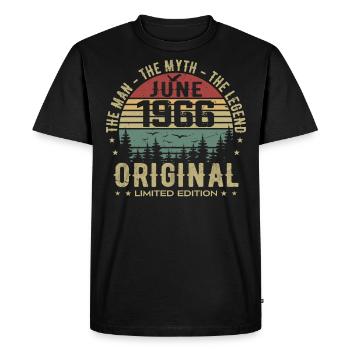 1966 Juin 1966 Anniversaire Juin 1966 Juin Cadeau - T-shirt Premium bio Homme - noir - Devant - Nico (187cm)