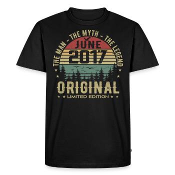2017 June 2017 Birthday June 2017 June Gift - Men's Premium Organic T-Shirt - black - Front - Nico (187cm)