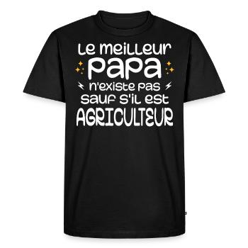 The best dad doesn't exist unless a farmer - Men's Premium Organic T-Shirt - black - Front - Nico (187cm)