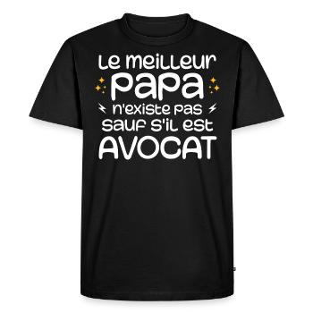 Le Meilleur Papa Nexiste Pas Sauf S'il Est Avocat - T-shirt Premium bio Homme - noir - Devant - Nico (187cm)
