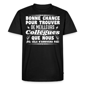 Colleague Colleagues Humor Gift Retirement - Men's Premium Organic T-Shirt - black - Front - Nico (187cm)