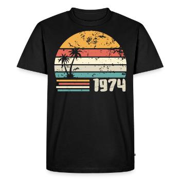 1974 Cadeau Anniversaire - Made in 1974 Rétro 1974 - T-shirt Premium bio Homme - noir - Devant - Nico (187cm)