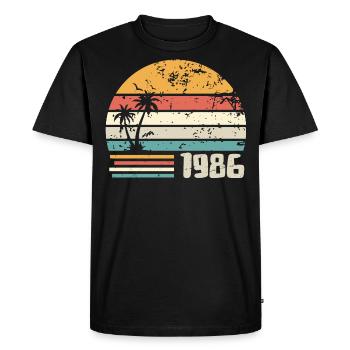 1986 Cadeau Anniversaire - Made in 1986 Rétro 1986 - T-shirt Premium bio Homme - noir - Devant - Nico (187cm)