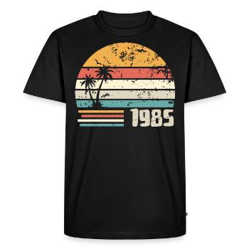 1985 Cadeau Anniversaire - Made in 1985 Rétro 1985 - T-shirt Premium bio Homme - noir - Devant - Nico (187cm)