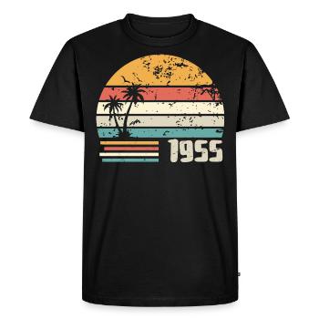 1955 Cadeau Anniversaire - Made in 1955 Rétro 1955 - T-shirt Premium bio Homme - noir - Devant - Nico (187cm)