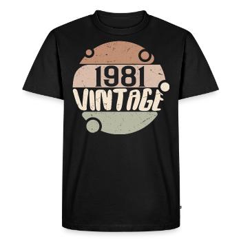 Vintage 1981 Cadeaux rétro 1981 millésime 1981 - T-shirt Premium bio Homme - noir - Devant - Nico (187cm)