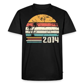 2014 Birthday Gift - Made in 2014 Retro 2014 - Men's Premium Organic T-Shirt - black - Front - Nico (187cm)