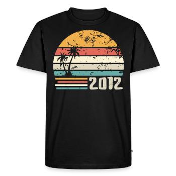 2012 Cadeau Anniversaire - Made in 2012 Rétro 2012 - T-shirt Premium bio Homme - noir - Devant - Nico (187cm)