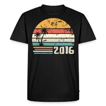 2016 Cadeau Anniversaire - Made in 2016 Rétro 2016 - T-shirt Premium bio Homme - noir - Devant - Nico (187cm)