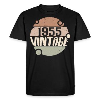 Vintage 1955 Cadeaux rétro 1955 millésime 1955 - T-shirt Premium bio Homme - noir - Devant - Nico (187cm)