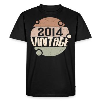 Vintage 2014 Cadeaux rétro 2014 millésime 2014 - T-shirt Premium bio Homme - noir - Devant - Nico (187cm)