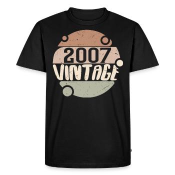 Vintage 2007 Cadeaux rétro 2007 millésime 2007 - T-shirt Premium bio Homme - noir - Devant - Nico (187cm)