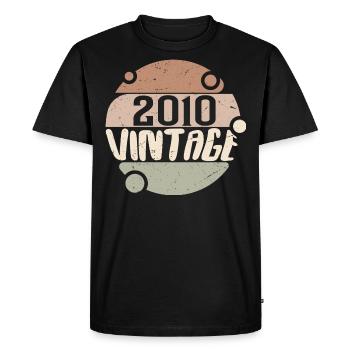 Vintage 2010 Cadeaux rétro 2010 millésime 2010 - T-shirt Premium bio Homme - noir - Devant - Nico (187cm)