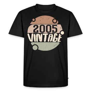 Vintage 2005 Cadeaux rétro 2005 millésime 2005 - T-shirt Premium bio Homme - noir - Devant - Nico (187cm)