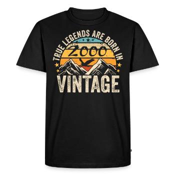 Millésime 2000 Vintage 2000 Cadeau D'anniversaire - T-shirt Premium bio Homme - noir - Devant - Nico (187cm)