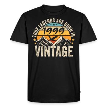 Millésime 1999 Vintage 1999 Cadeau D'anniversaire - T-shirt Premium bio Homme - noir - Devant - Nico (187cm)