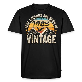 Millésime 1983 Vintage 1983 Cadeau D'anniversaire - T-shirt Premium bio Homme - noir - Devant - Nico (187cm)