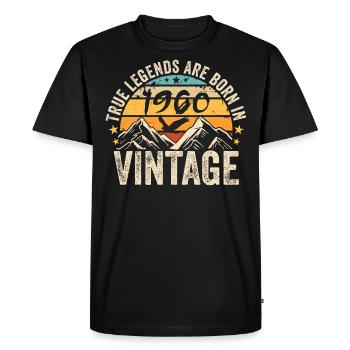 Millésime 1960 Vintage 1960 Cadeau D'anniversaire - T-shirt Premium bio Homme - noir - Devant - Nico (187cm)