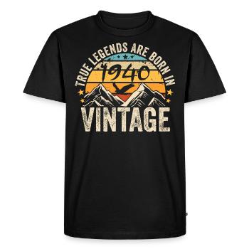 Millésime 1940 Vintage 1940 Cadeau D'anniversaire - T-shirt Premium bio Homme - noir - Devant - Nico (187cm)