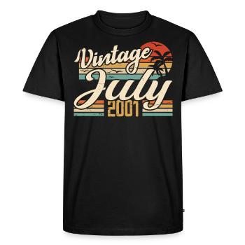 July 2001 Gift, 23rd Anniversary July 2001 - Men's Premium Organic T-Shirt - black - Front - Nico (187cm)