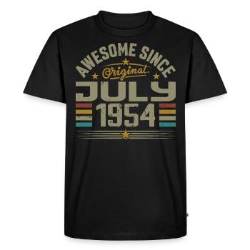 Construit en Juillet 1954 | Cadeau Juillet 1954 - T-shirt Premium bio Homme - noir - Devant - Nico (187cm)