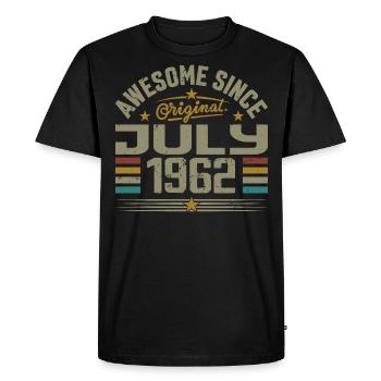 Construit en Juillet 1962 | Cadeau Juillet 1962 - T-shirt Premium bio Homme - noir - Devant - Nico (187cm)
