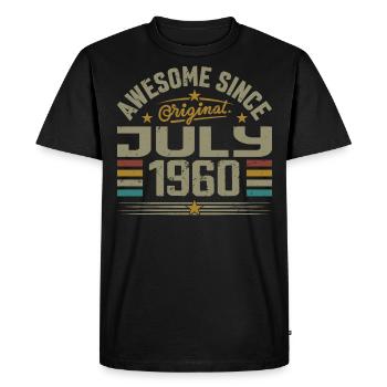 Construit en Juillet 1960 | Cadeau Juillet 1960 - T-shirt Premium bio Homme - noir - Devant - Nico (187cm)
