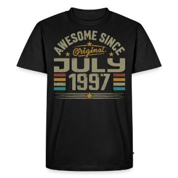 Construit en Juillet 1997 | Cadeau Juillet 1997 - T-shirt Premium bio Homme - noir - Devant - Nico (187cm)