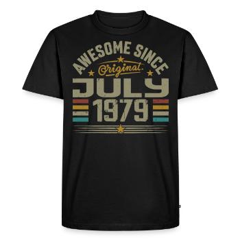 Built in July 1979 | Gift July 1979 - Men's Premium Organic T-Shirt - black - Front - Nico (187cm)