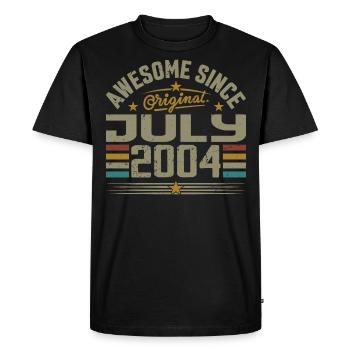 Construit en Juillet 2004 | Cadeau Juillet 2004 - T-shirt Premium bio Homme - noir - Devant - Nico (187cm)