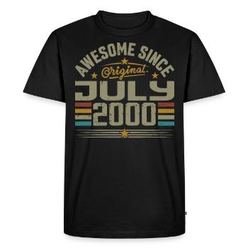 Built in July 2000 | Gift July 2000 - Men's Premium Organic T-Shirt - black - Front - Nico (187cm)