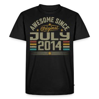 Built in July 2014 | July 2014 Gift - Men's Premium Organic T-Shirt - black - Front - Nico (187cm)