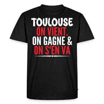 Rugby Toulouse Humour Cadeau Supporter Rugby - T-shirt Premium bio Homme - noir - Devant - Nico (187cm)
