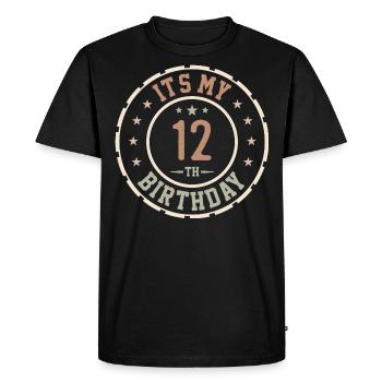 C'est Mon 12e Anniversaire Cadeau 12 Ans - T-shirt Premium bio Homme - noir - Devant - Nico (187cm)