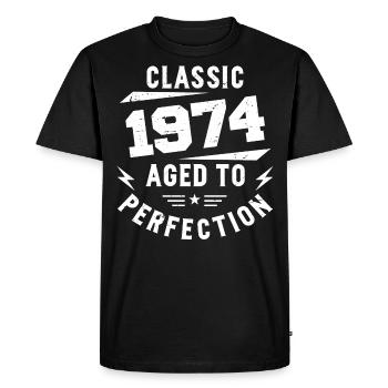 1974 Classic 1974 Vintage 1974 Birthday Gift - Men's Premium Organic T-Shirt - black - Front - Nico (187cm)
