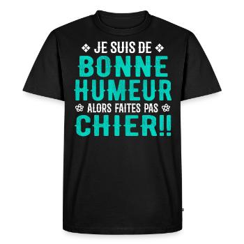 I'm in a good mood so don't piss off! - Men's Premium Organic T-Shirt - black - Front - Nico (187cm)