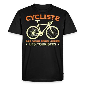 Cycliste Cadeau Humour Personnalisé - T-shirt Premium bio Homme - noir - Devant - Nico (187cm)