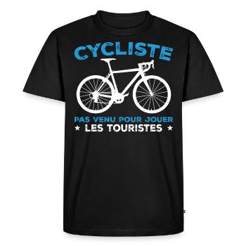 Cycliste Cadeau Humour Personnalisé - T-shirt Premium bio Homme - noir - Devant - Nico (187cm)