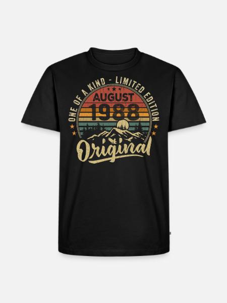 August 1988 Birthday Gift 1988 Legends August - Men's Premium Organic T-Shirt - black