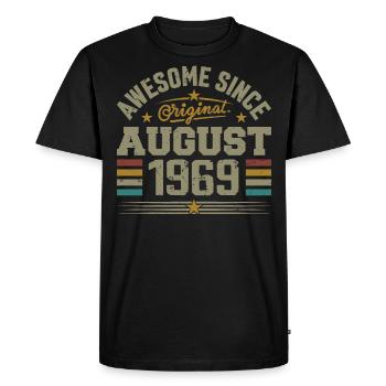 Août 1969 Anniversaire Août 1969 August 1969 Rétro - T-shirt Premium bio Homme - noir - Devant - Nico (187cm)