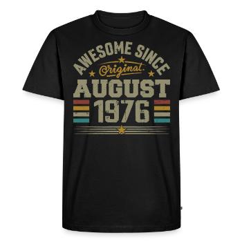 Août 1976 Anniversaire Août 1976 August 1976 Rétro - T-shirt Premium bio Homme - noir - Devant - Nico (187cm)