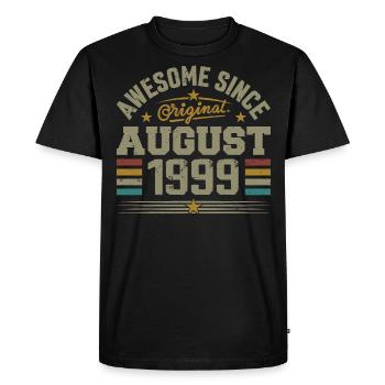 Août 1999 Anniversaire Août 1999 August 1999 Rétro - T-shirt Premium bio Homme - noir - Devant - Nico (187cm)