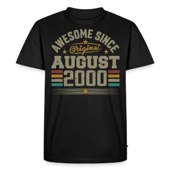 August 2000 Anniversary August 2000 August 2000 Retro - Men's Premium Organic T-Shirt - black - Front - Nico (187cm)