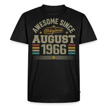 August 1966 Birthday August 1966 August 1966 Retro - Men's Premium Organic T-Shirt - black - Front - Nico (187cm)