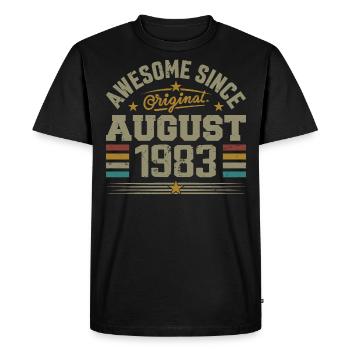 August 1983 Birthday August 1983 August 1983 Retro - Men's Premium Organic T-Shirt - black - Front - Nico (187cm)