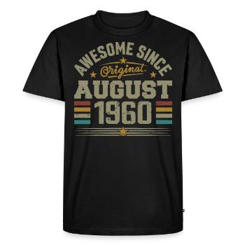 Août 1960 Anniversaire Août 1960 August 1960 Rétro - T-shirt Premium bio Homme - noir - Devant - Nico (187cm)