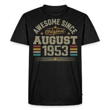 Août 1953 Anniversaire Août 1953 August 1953 Rétro - T-shirt Premium bio Homme - noir - Devant - Nico (187cm)