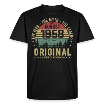Legend Since Aug 1958 Birthday Gift 1958 - Men's Premium Organic T-Shirt - black - Front - Nico (187cm)