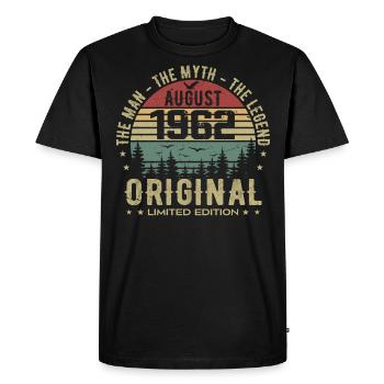 Legend Since Aug 1962 Birthday Gift 1962 - Men's Premium Organic T-Shirt - black - Front - Nico (187cm)